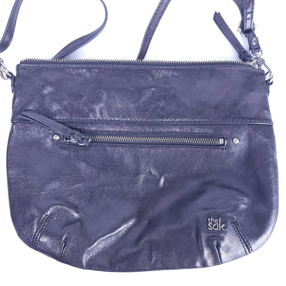 The Sak Black Pebbled Leather Crossbody Shoulder P